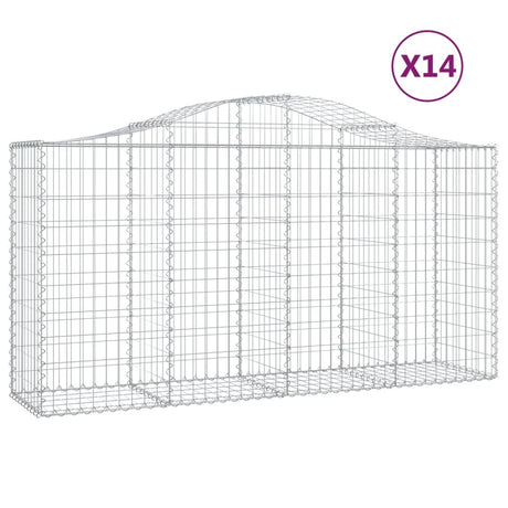 Arched Gabion Baskets 14 pcs 200x50x100/120 cm Galvanised Iron