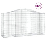 Arched Gabion Baskets 20 pcs 200x50x100/120 cm Galvanised Iron