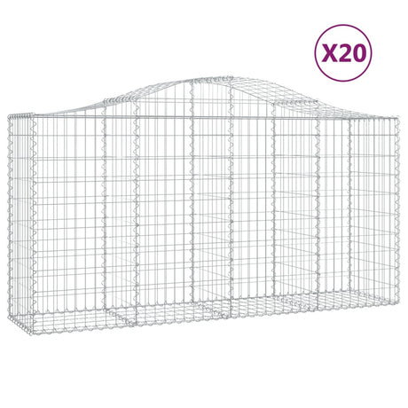 Arched Gabion Baskets 20 pcs 200x50x100/120 cm Galvanised Iron