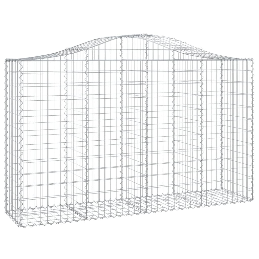Arched Gabion Baskets 8 pcs 200x50x120/140 cm Galvanised Iron