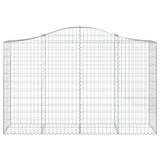 Arched Gabion Baskets 8 pcs 200x50x120/140 cm Galvanised Iron