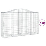 Arched Gabion Baskets 10 pcs 200x50x120/140 cm Galvanised Iron