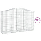 Arched Gabion Baskets 11 pcs 200x50x120/140 cm Galvanised Iron