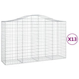 Arched Gabion Baskets 13 pcs 200x50x120/140 cm Galvanised Iron