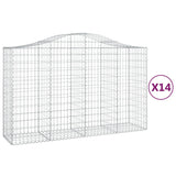 Arched Gabion Baskets 14 pcs 200x50x120/140 cm Galvanised Iron