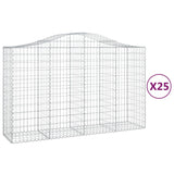 Arched Gabion Baskets 25 pcs 200x50x120/140 cm Galvanised Iron