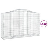 Arched Gabion Baskets 30 pcs 200x50x120/140 cm Galvanised Iron