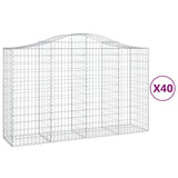 Arched Gabion Baskets 40 pcs 200x50x120/140 cm Galvanised Iron