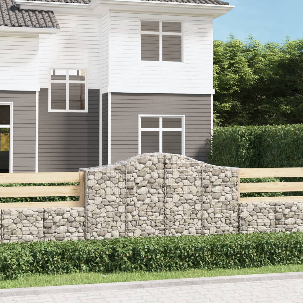 Arched Gabion Baskets 40 pcs 200x50x120/140 cm Galvanised Iron