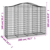 Arched Gabion Baskets 4 pcs 200x50x140/160 cm Galvanised Iron
