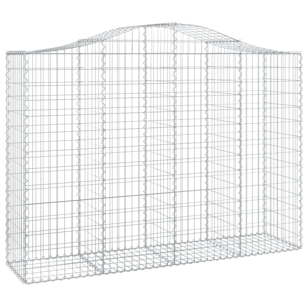 Arched Gabion Baskets 14 pcs 200x50x140/160 cm Galvanised Iron