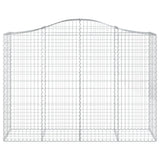 Arched Gabion Baskets 14 pcs 200x50x140/160 cm Galvanised Iron