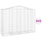 Arched Gabion Baskets 25 pcs 200x50x140/160 cm Galvanised Iron