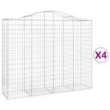 Arched Gabion Baskets 4 pcs 200x50x160/180 cm Galvanised Iron