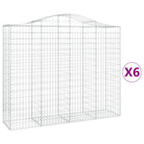 Arched Gabion Baskets 6 pcs 200x50x160/180 cm Galvanised Iron