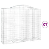 Arched Gabion Baskets 7 pcs 200x50x160/180 cm Galvanised Iron