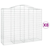 Arched Gabion Baskets 8 pcs 200x50x160/180 cm Galvanised Iron