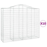 Arched Gabion Baskets 10 pcs 200x50x160/180 cm Galvanised Iron