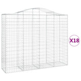 Arched Gabion Baskets 18 pcs 200x50x160/180 cm Galvanised Iron