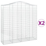 Arched Gabion Baskets 2 pcs 200x50x200/220 cm Galvanised Iron