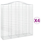 Arched Gabion Baskets 4 pcs 200x50x200/220 cm Galvanised Iron