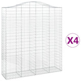 Arched Gabion Baskets 4 pcs 200x50x220/240 cm Galvanised Iron