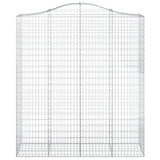 Arched Gabion Baskets 4 pcs 200x50x220/240 cm Galvanised Iron