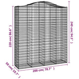 Arched Gabion Baskets 4 pcs 200x50x220/240 cm Galvanised Iron
