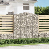 Arched Gabion Baskets 4 pcs 200x50x220/240 cm Galvanised Iron