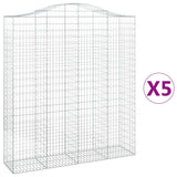 Arched Gabion Baskets 5 pcs 200x50x220/240 cm Galvanised Iron