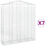 Arched Gabion Baskets 7 pcs 200x50x220/240 cm Galvanised Iron