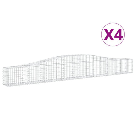 Arched Gabion Baskets 4 pcs 400x30x40/60 cm Galvanised Iron