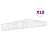 Arched Gabion Baskets 10 pcs 400x30x40/60 cm Galvanised Iron