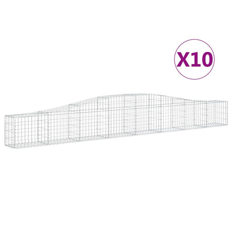 Arched Gabion Baskets 10 pcs 400x30x40/60 cm Galvanised Iron