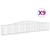 Arched Gabion Baskets 9 pcs 400x30x60/80 cm Galvanised Iron