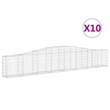 Arched Gabion Baskets 10 pcs 400x30x60/80 cm Galvanised Iron