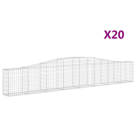 Arched Gabion Baskets 20 pcs 400x30x60/80 cm Galvanised Iron
