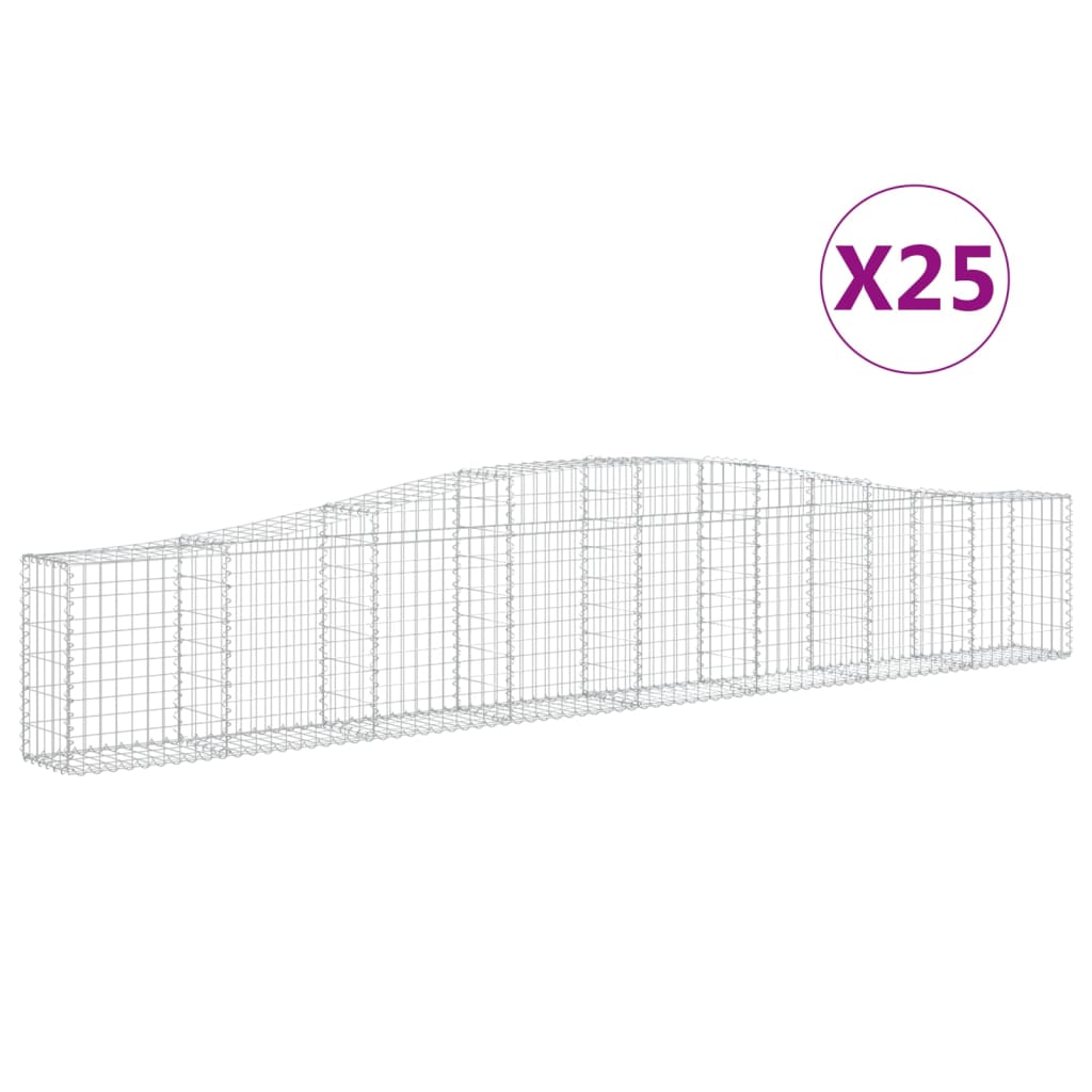 Arched Gabion Baskets 25 pcs 400x30x60/80 cm Galvanised Iron