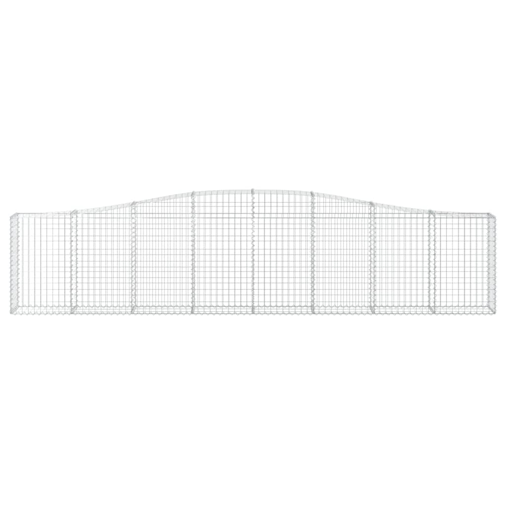Arched Gabion Baskets 4 pcs 400x30x80/100 cm Galvanised Iron