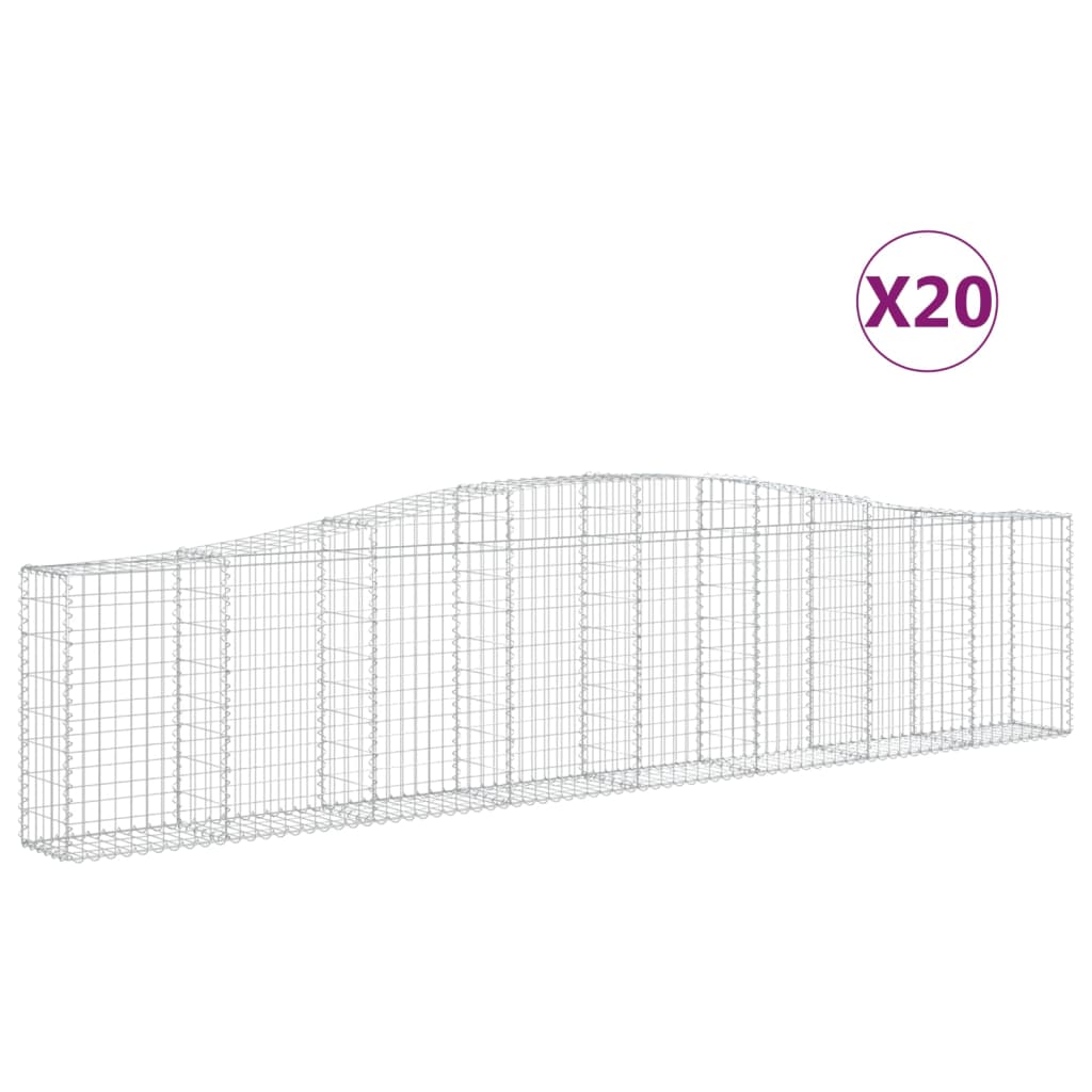 Arched Gabion Baskets 20 pcs 400x30x80/100 cm Galvanised Iron