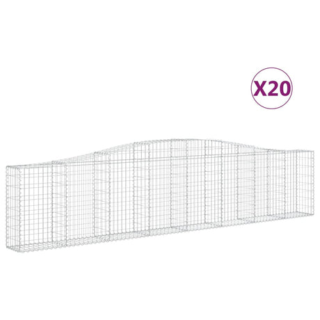 Arched Gabion Baskets 20 pcs 400x30x80/100 cm Galvanised Iron