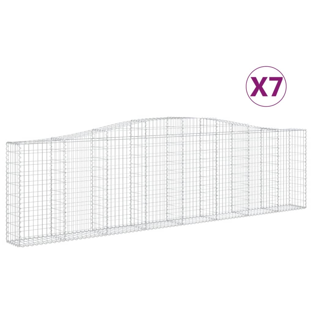 Arched Gabion Baskets 7 pcs 400x30x100/120 cm Galvanised Iron