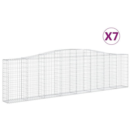 Arched Gabion Baskets 7 pcs 400x30x100/120 cm Galvanised Iron