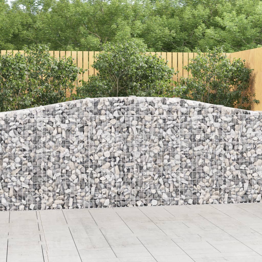 Arched Gabion Baskets 15 pcs 400x30x100/120 cm Galvanised Iron