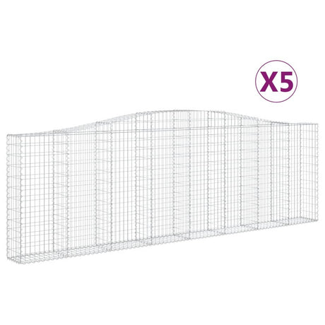 Arched Gabion Baskets 5 pcs 400x30x120/140 cm Galvanised Iron