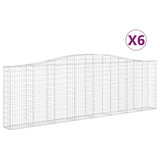 Arched Gabion Baskets 6 pcs 400x30x120/140 cm Galvanised Iron