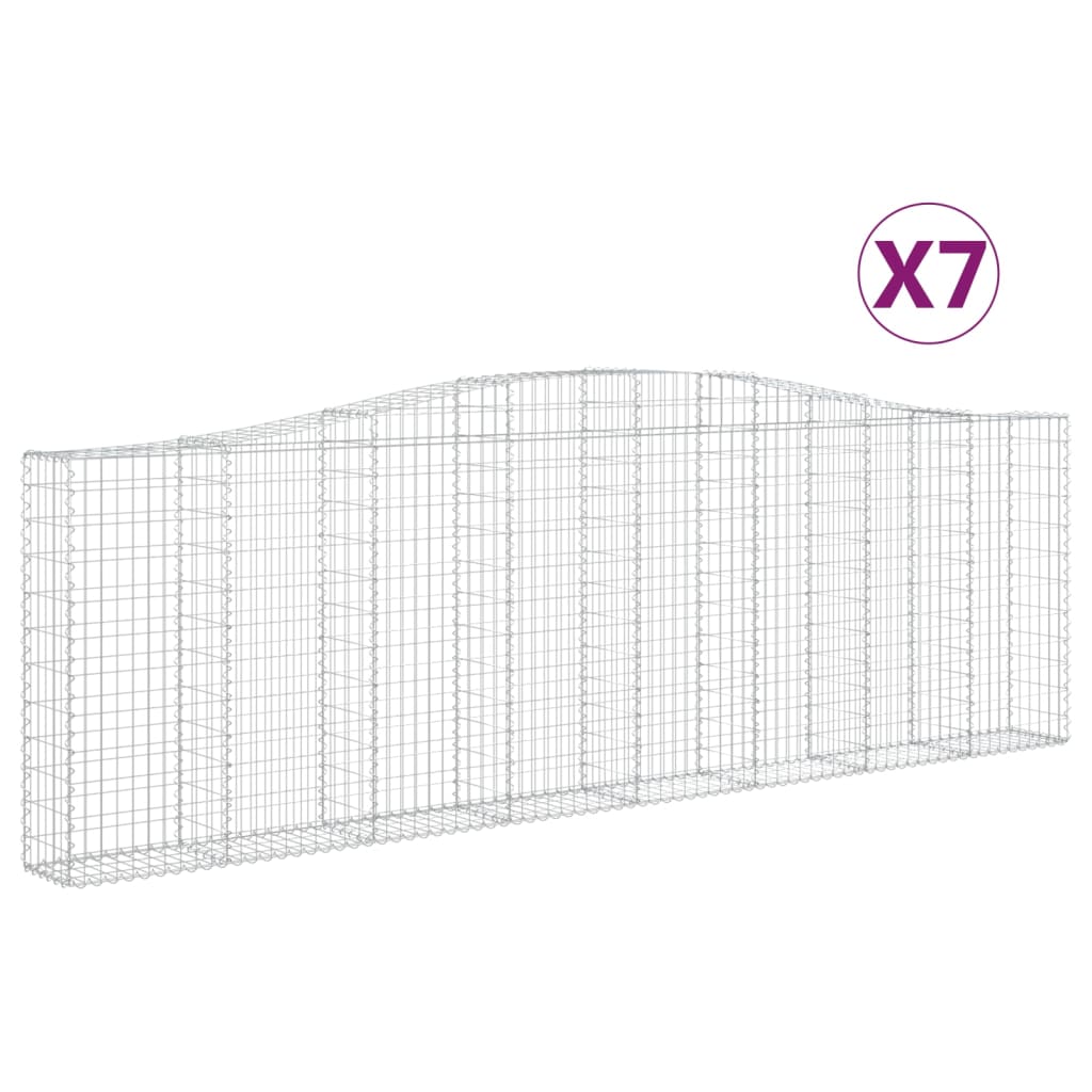 Arched Gabion Baskets 7 pcs 400x30x120/140 cm Galvanised Iron