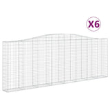 Arched Gabion Baskets 6 pcs 400x30x140/160 cm Galvanised Iron