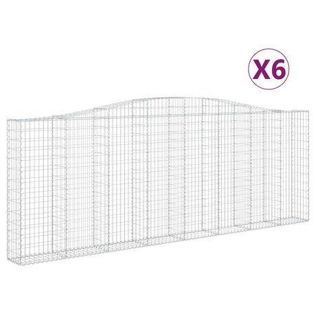 Arched Gabion Baskets 6 pcs 400x30x140/160 cm Galvanised Iron