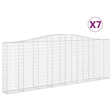Arched Gabion Baskets 7 pcs 400x30x140/160 cm Galvanised Iron